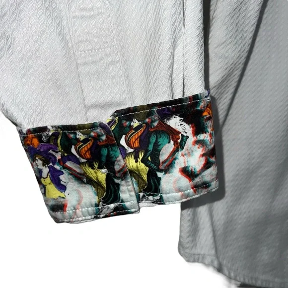 Robert Graham Button Down Dress Shirt With Masquerade Cuffs Extra Large - Picture 10 of 15